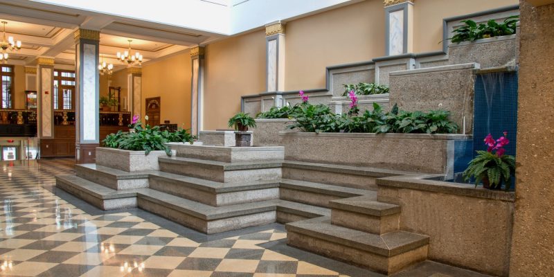 Lobby of the former Daniel Boone Hotel - Capitol Endodontics office in Charleston, WV